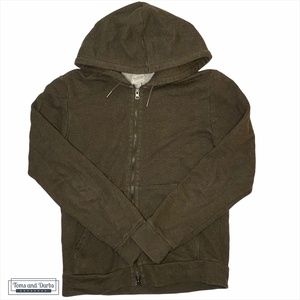 Frank and Oak Green Zip Up Hoodie